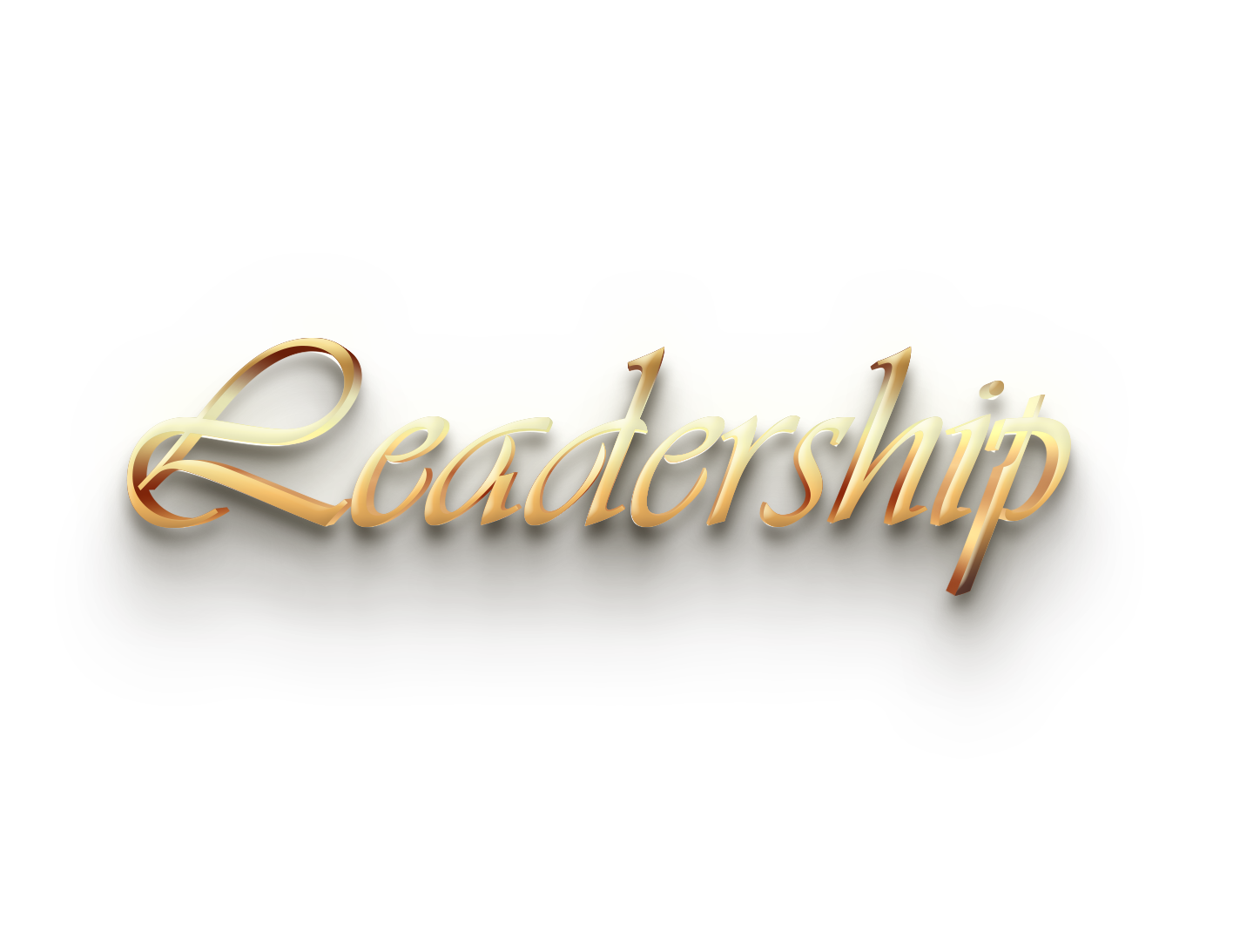 WORD LEADERSHIP gold 3D text effects art typography PNG images free